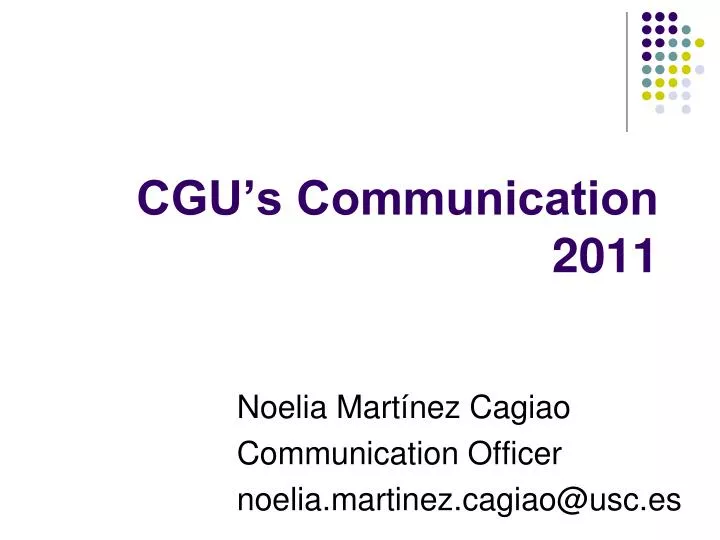 cgu s communication 2011