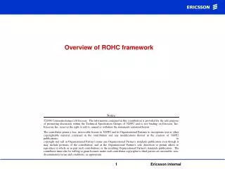 Overview of ROHC framework