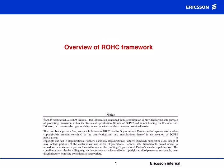 overview of rohc framework