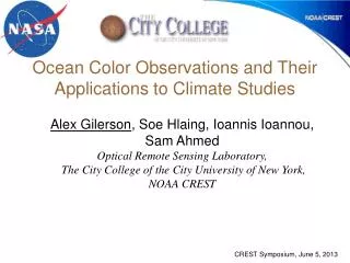 Ocean Color Observations and Their Applications to Climate Studies