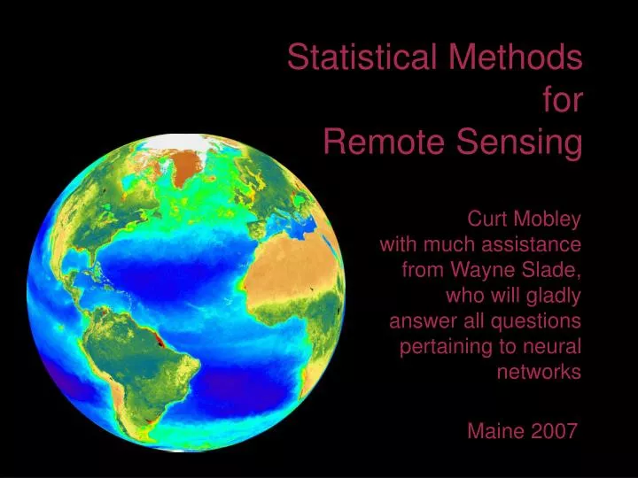 statistical methods for remote sensing