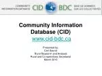 Community Information Database (CID) cid-bdc - slide 1