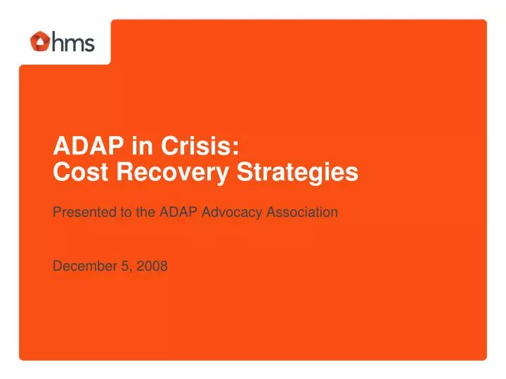adap in crisis cost recovery strategies