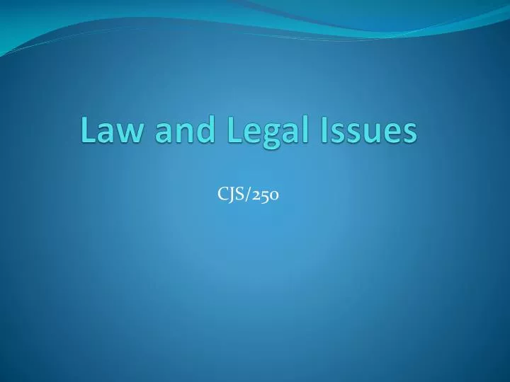 law and legal issues
