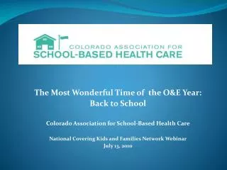The Most Wonderful Time of the O&amp;E Year: Back to School