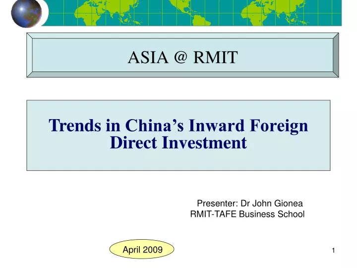 trends in china s inward foreign direct i nvestment