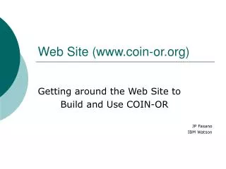 Web Site (coin-or)