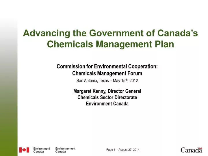 advancing the government of canada s chemicals management plan