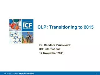 CLP: Transitioning to 2015