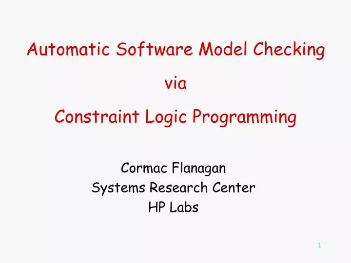 automatic software model checking via constraint logic programming