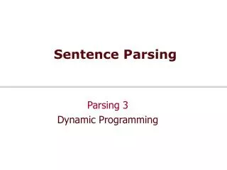 Sentence Parsing