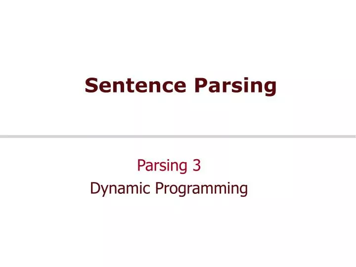 sentence parsing