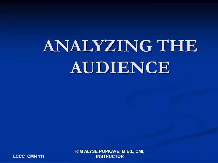 analyzing the audience