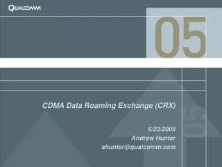 CDMA Data Roaming Exchange (CRX)