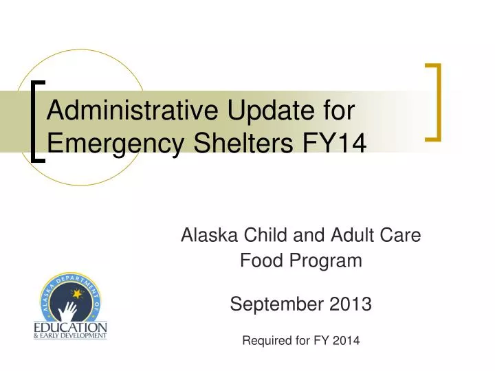 administrative update for emergency shelters fy14