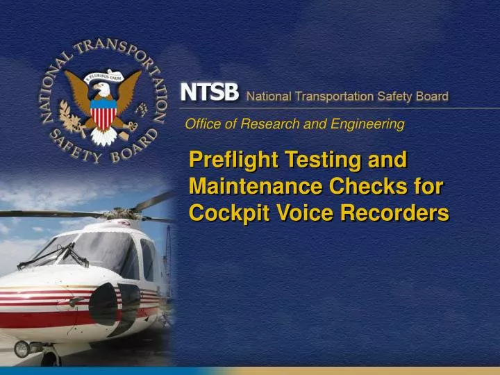 preflight testing and maintenance checks for cockpit voice recorders