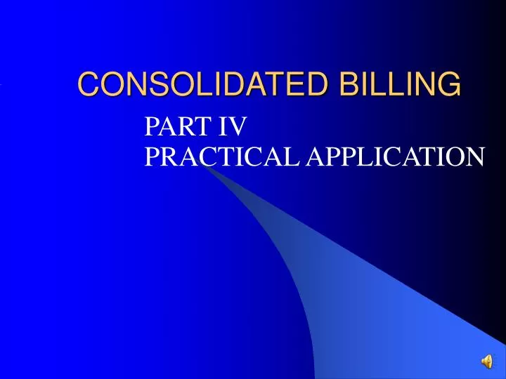 consolidated billing