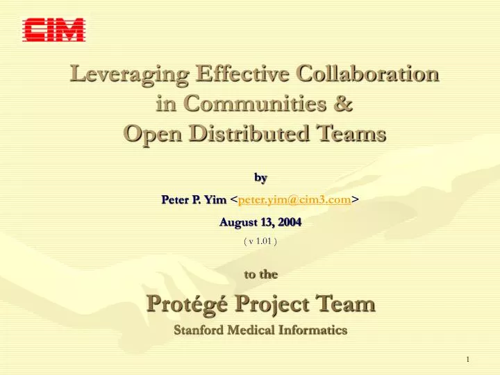 leveraging effective collaboration in communities open distributed teams
