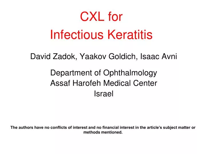 cxl for infectious keratitis