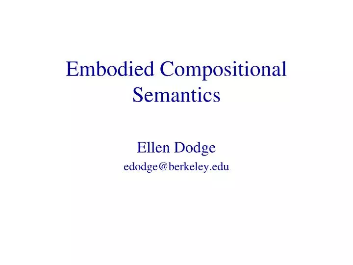 embodied compositional semantics
