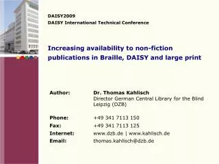 Increasing availability to non-fiction publications in Braille, DAISY and large print