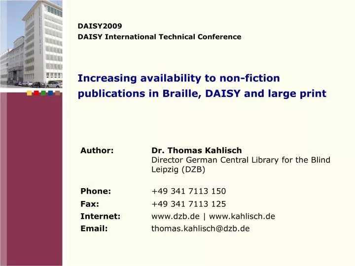 increasing availability to non fiction publications in braille daisy and large print