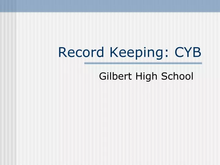record keeping cyb