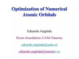 Optimization of Numerical Atomic Orbitals