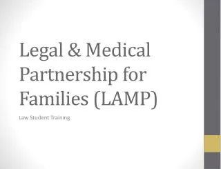 Legal &amp; Medical Partnership for Families (LAMP)