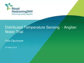 Distributed Temperature Sensing - Anglian Water Trial