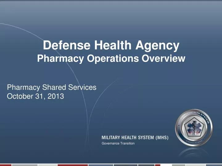 defense health agency pharmacy operations overview