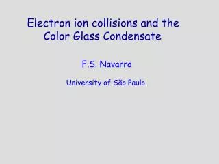 Electron ion collisions and the Color Glass Condensate