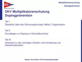 dkv multiplikatorenschulung dopingpr vention