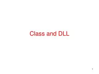 Class and DLL