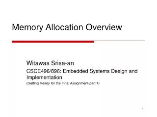 Memory Allocation Overview