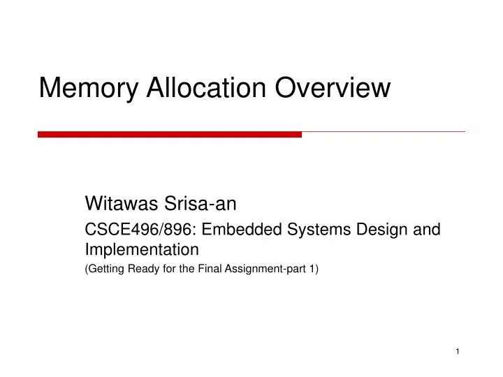 memory allocation overview