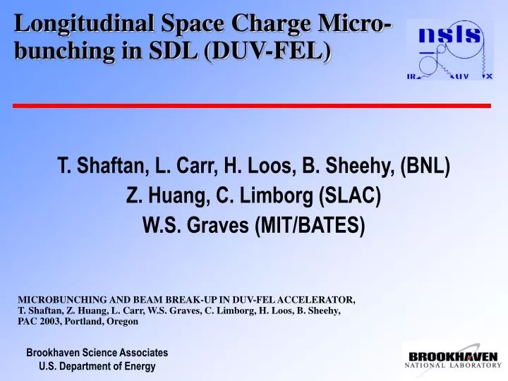 longitudinal space charge micro bunching in sdl duv fel