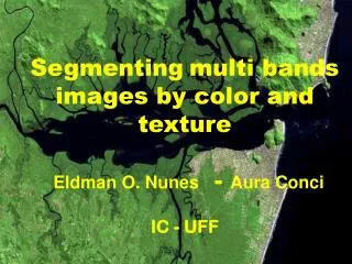 Segmenting multi bands images by color and texture Eldman O. Nunes - Aura Conci IC - UFF