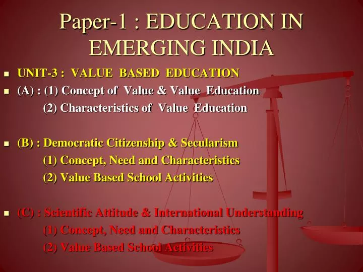 paper 1 education in emerging india
