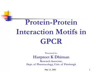 Motifs in GPCR