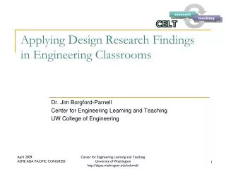 Applying Design Research Findings in Engineering Classrooms