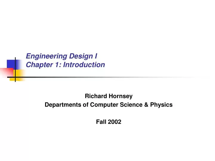 engineering design i chapter 1 introduction