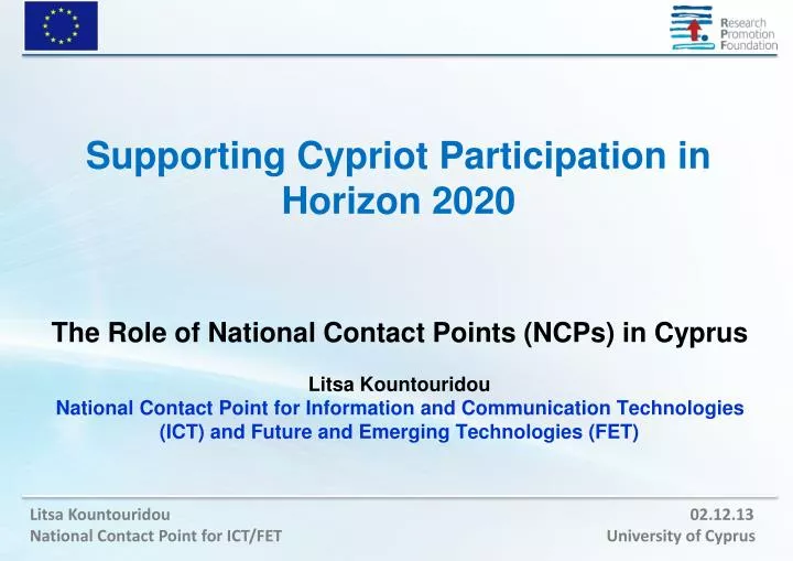 supporting cypriot participation in horizon 2020