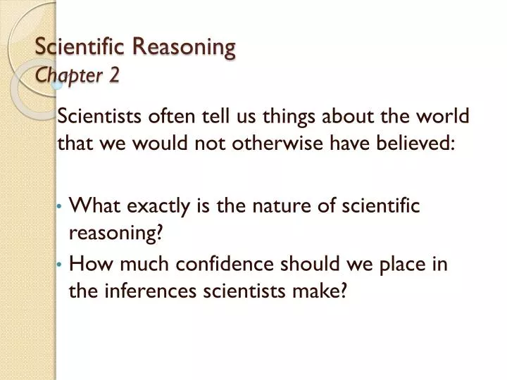 scientific reasoning chapter 2