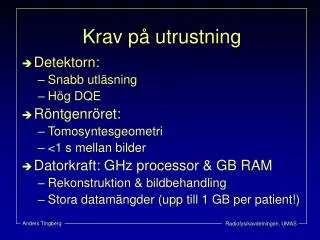 krav p utrustning