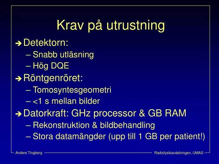 krav p utrustning