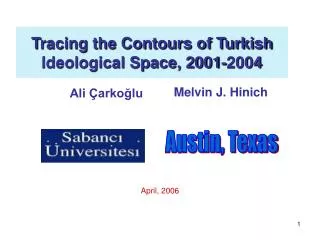 T racing the Contours of Turkish Ideological Space, 2001-2004