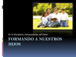 en la disciplina y amonestaci n del se or