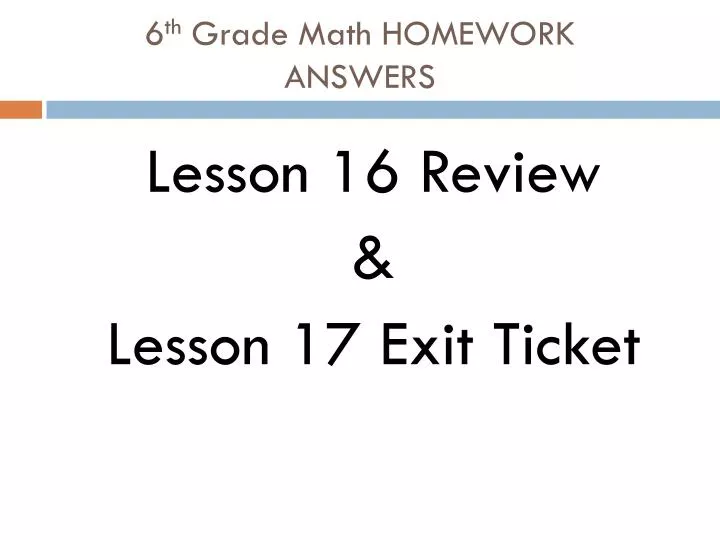 6 th grade math homework answers
