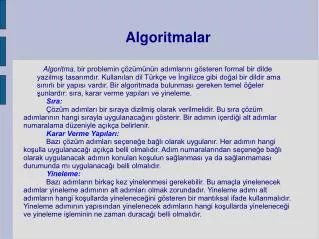 algoritmalar
